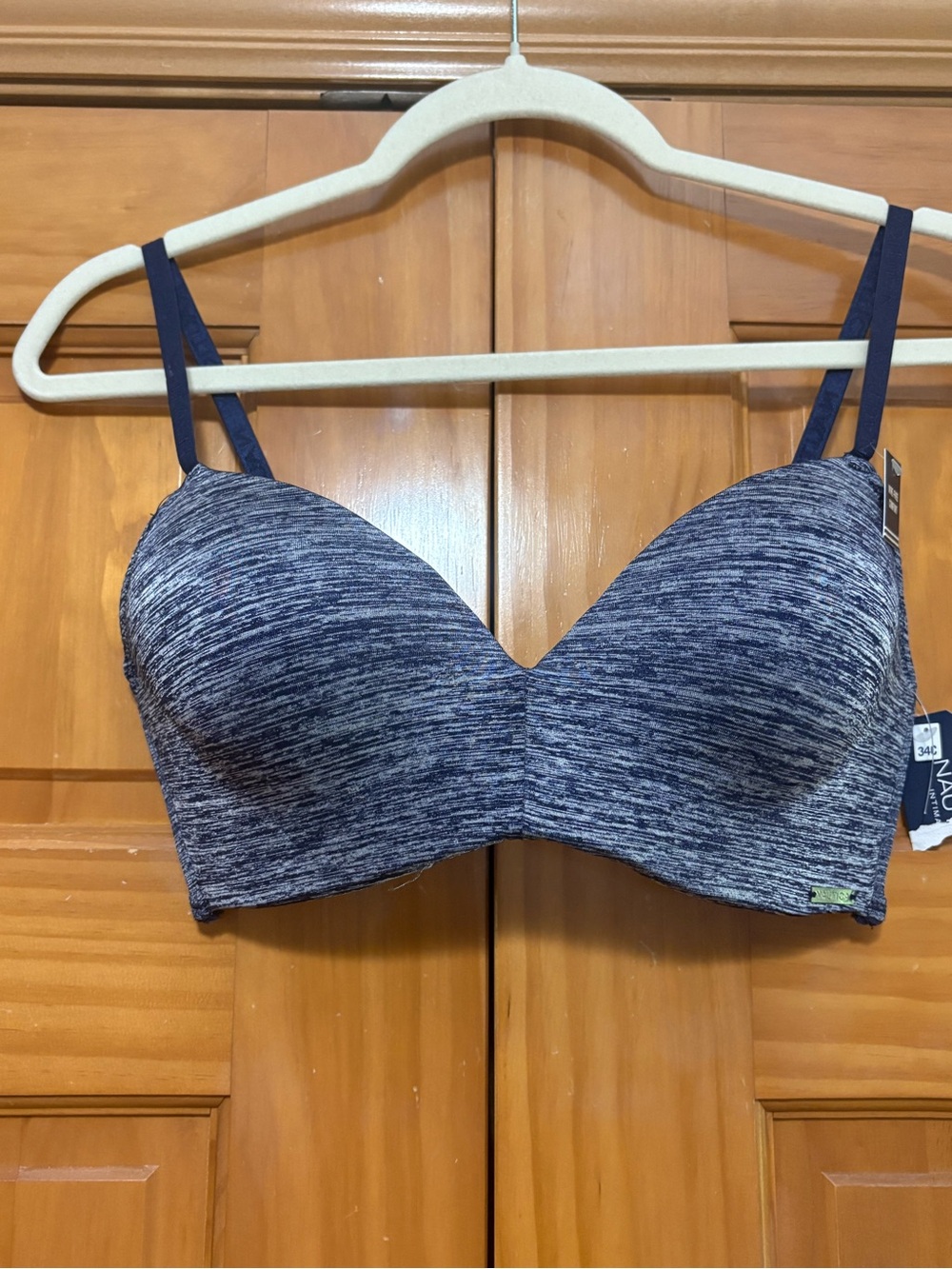 Nautica Heathered Navy Wireless T-Shirt Bra Size 34C NWT